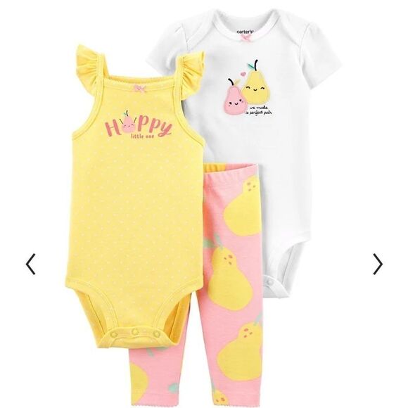 New with tags Carter’s 3 piece matching pear outfit - Picture 1 of 3